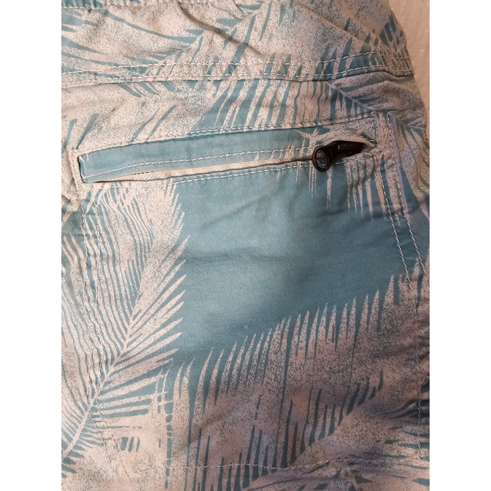 American Eagle Extreme Flex Mens Tropical Palm Leaf Shorts Teal Medium - Picture 4 of 7
